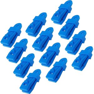 12pcs clamp tarp clips outdoor tent canopy clip awning clamp set trap clips jaw tent snaps hangers camping clamp clips tent tighten lock grip farming garden (blue)