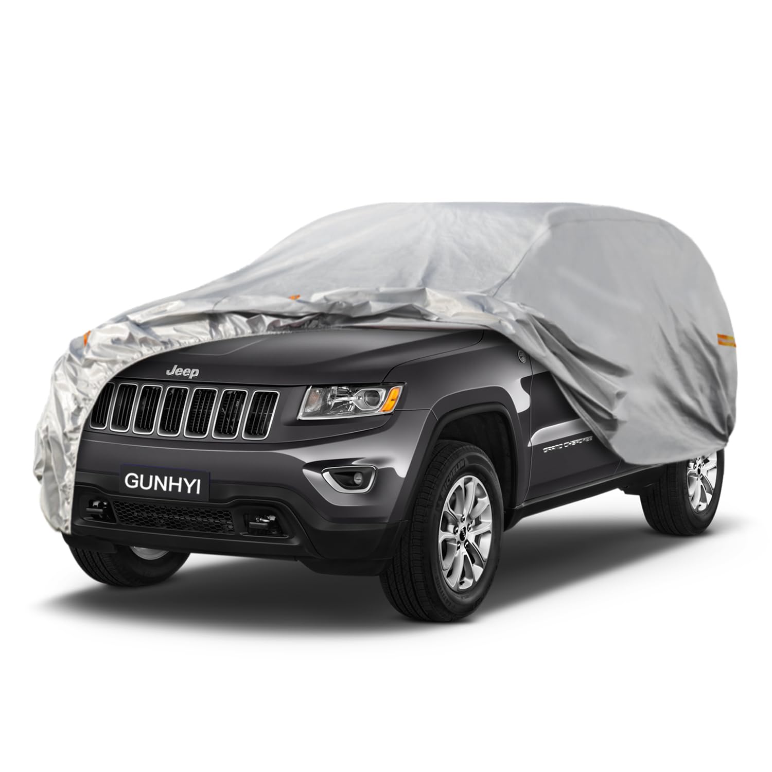 GUNHYI 5 Layer SUV Car Cover Waterproof All Weather, Universal Fit Ford Explorer, Honda Pilot, Nissan Murano, Jeep Grand Cherokee, Hyundai Palisade, Volkswagen Atlas etc, Up to 201 Inch