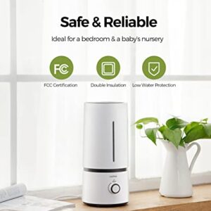 raydrop Cool Mist Humidifiers for Home Babies, 1.70 L Quiet and Small Ultrasonic Humidifier for Bedroom Nightstand, Space Saving, Auto Shut Off - (0.45 Gallon, US 110 V)