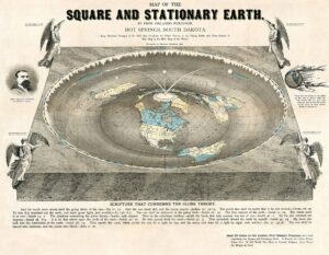 map of the square and stationary flat earth - bible map of the world, flat world map antique poster, vintage gift for map collectors and outdoor travelers, choose unframed poster or canvas