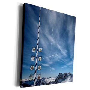 3drose bavarian alps, zugspitze, germany and maypole in... - museum grade canvas wrap (cw_227364_1)