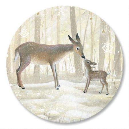 Deer and Fawn Christmas Envelope Seals - Set of 72 Holiday Envelope Stickers