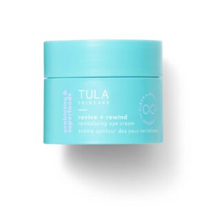 tula skin care revive & rewind revitalizing eye cream - smooth fine lines, dark circles & puffiness, 0.5 oz.