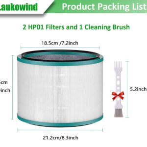 Air Purifier Filter Replacements for Dyson HP01, HP02, DP01 Desk Purifiers, HEPA Filter Compatible with Dyson Desk Purifier, Air Purifier Filter Replacement, Compare to Part # 968125-03, 2 Pack