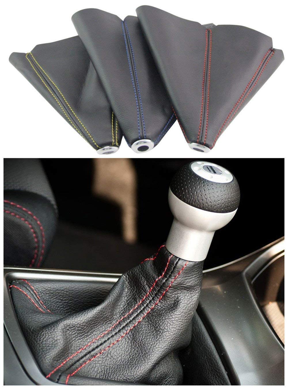 PVC Shift Boot for Manual Automatic Car/Auto Gear Shift Knob Cover MT/at Universal Type (Red)