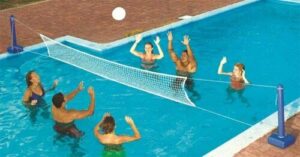 ly1122 for swimline 9186 for cross inground swimming pool fun volleyball net game water set