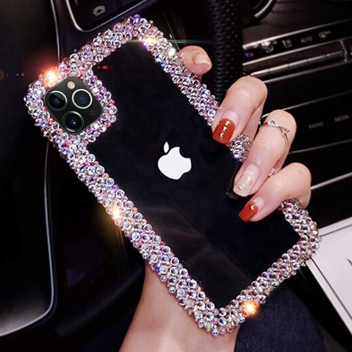 Bonitec Jesiya for iPhone 11 Pro Max Case 3D Glitter Sparkle Bling Case Luxury Shiny Crystal Rhinestone Diamond Bumper Clear Protective Case Cover Clear for Women