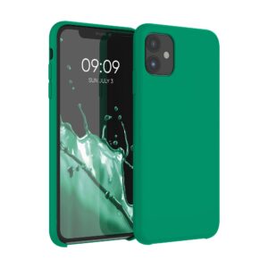 kwmobile case compatible with apple iphone 11 case - tpu silicone phone cover with soft finish - emerald green