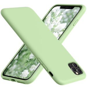 vooii for iphone 11 pro case, soft liquid silicone slim rubber full body protective iphone 11 pro case cover (with soft microfiber lining) design for iphone 11 pro - matcha