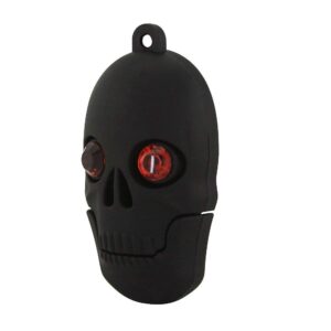 3C Light Creative Black Skull Shape Pen Drive 128GB USB 2.0 Flash Drive Data Storage Thumb Drive Jump Drive Keychain Jump Drive Memory Stick Gift (128GB, Black Skull)