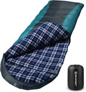 bessport sleeping bag winter | flannel lined 18℉ - 32℉ extreme 3-4 season warm & cool weather adult sleeping bags large | lightweight, waterproof for camping, backpacking, hiking