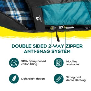 Bessport Sleeping Bag Winter | Flannel Lined 18℉ - 32℉ Extreme 3-4 Season Warm & Cool Weather Adult Sleeping Bags Large | Lightweight, Waterproof for Camping, Backpacking, Hiking