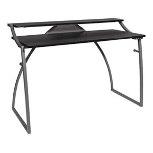 osp home furnishings alpha battlestation gaming desk, black