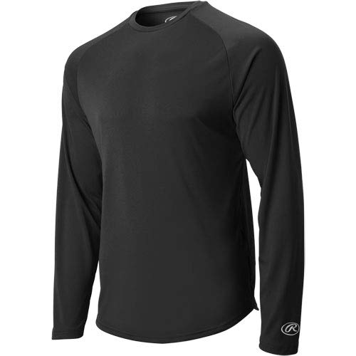 Rawlings Adult Tech Long Sleeve Shirt, Black, Small