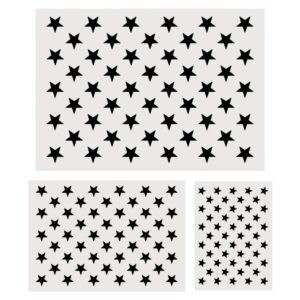koogel 3 sizes 50 star stencil, plastic star stencil template for flag diy drawing painting craft projects, american flag projects