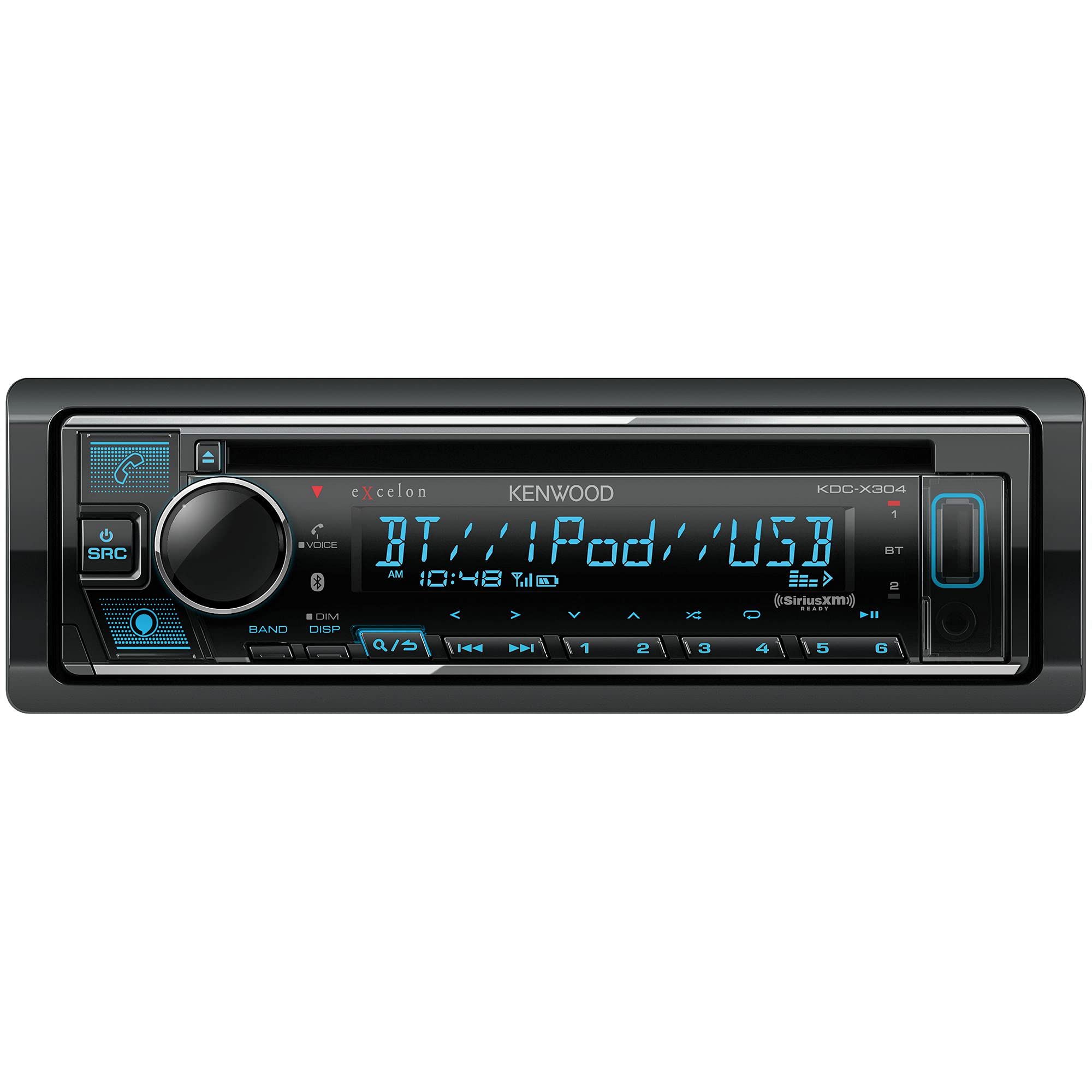 Kenwood KDC-X304 eXcelon CD Car Stereo Receiver w/Bluetooth Hands Free Calling, AM/FM Radio, USB, Amazon Alexa Built Ready, Variable Color Illumination