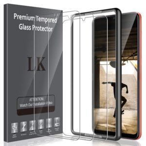 lk 3 pack for samsung galaxy note 20 ultra screen protector [not glass] [support fingerprint unlock] [anti-scratch][case friendly] bubble free, 3d curved max coverage for note 20 ultra