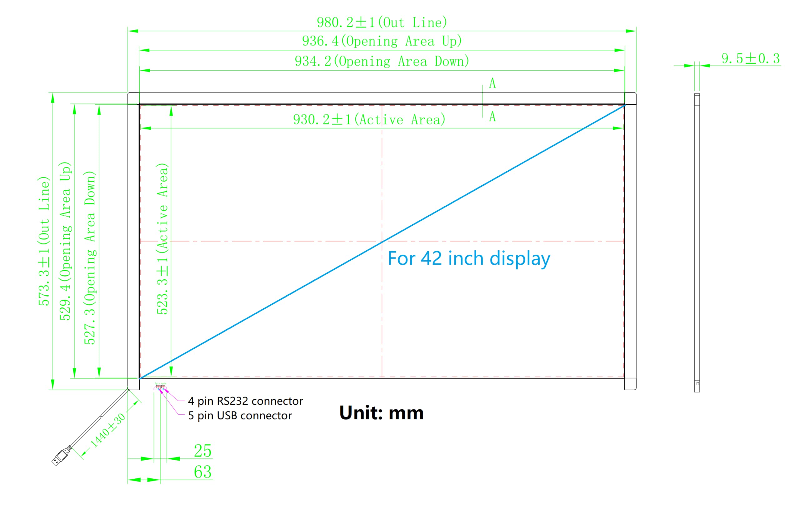 Deyowo 42 Inch Interactive 10 Points Infrared IR Touch Screen Overlay Frame Free Driver