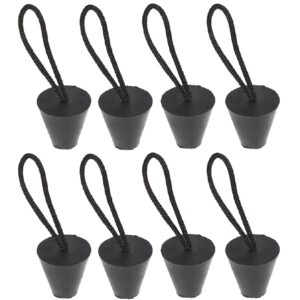 NovelBee 8 Piece of Universal Kayak Scupper Plug with Lanyard Fits 3/4" to 1.5" scuppers or scupper Holes,Color:Black