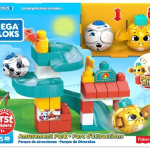 Mega Bloks Peek A Blocks Amusement Park with Big Building Blocks, Building Toys for Toddlers (30 Pieces)