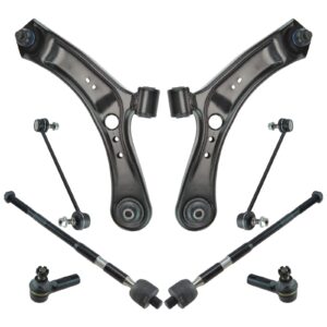 trq 8 piece front steering & suspension kit with control arms/ball joints/tie rod ends/sway bar links for 2007-2013 suzuki sx4