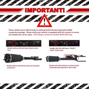 TRQ Rear Air Suspension Shock Pair Set for Mercedes Benz GL Class & ML Class with AirMatic Suspension GL320 / GL350 / GL450 / GL550 / ML320 / ML350 / ML450 / ML500 / ML550