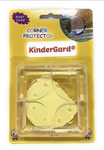 (set of 4) corner protector babyproof safety, medical grade clear edge softeners, child proof corner bumpers, toddler, home, table, adhesive, diy, easy, guards, accident prevention by kindergard