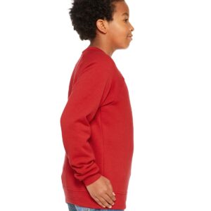 BELLA + CANVAS Youth Sponge Fleece Sweatshirt S Red