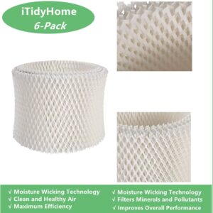 ITidyHome 6-Pack Humidifier Wicking Filters Replacement Compatible for Honeywell HAC-504, HAC-504AW, HCM-350, HCM-300T, HCM-600, HCM-710, HCM-315T Series Humidifiers