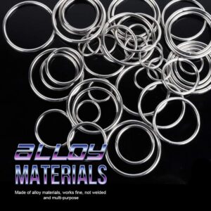 FANDAMEI Metal O Ring，50 Pcs Silver Multi Purpose Metal O Ring for Macrame, Camping, Dog Leashes, Hardware, Bags and More Craft Project - 16mm, 21mm, 25mm, 32mm, 38mm