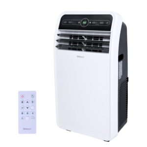 shinco 10,000 btu portable air conditioner, portable ac unit with built-in cool, dehumidifier & fan modes for room up to 300 sq.ft, rc, 24 hour timer, window kit