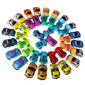 himeeu 40 pcs pull back vehicles mini car toys friction powered racing cars for preschool toddlers boys & girls birthday party favors for kids gifts