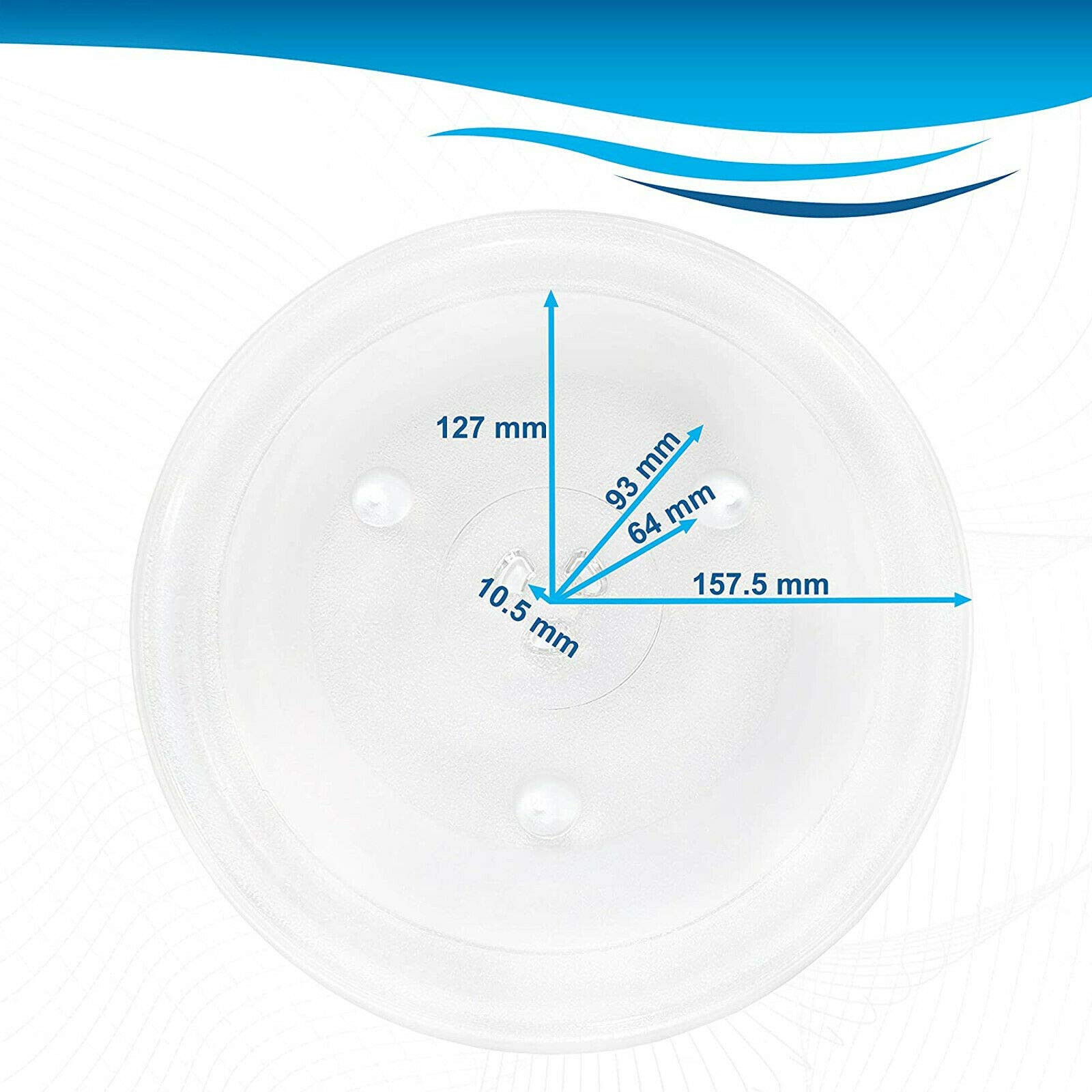 HQRP 12-3/8 inch Glass Turntable Tray Compatible with Hamilton Beach EM031M2ZC-X1 EM031M2ZC-X2 EM031M2ZC-X3 EM031M2ZC-X4 P100N30AP-S3B Microwave Oven Cooking Plate 315mm