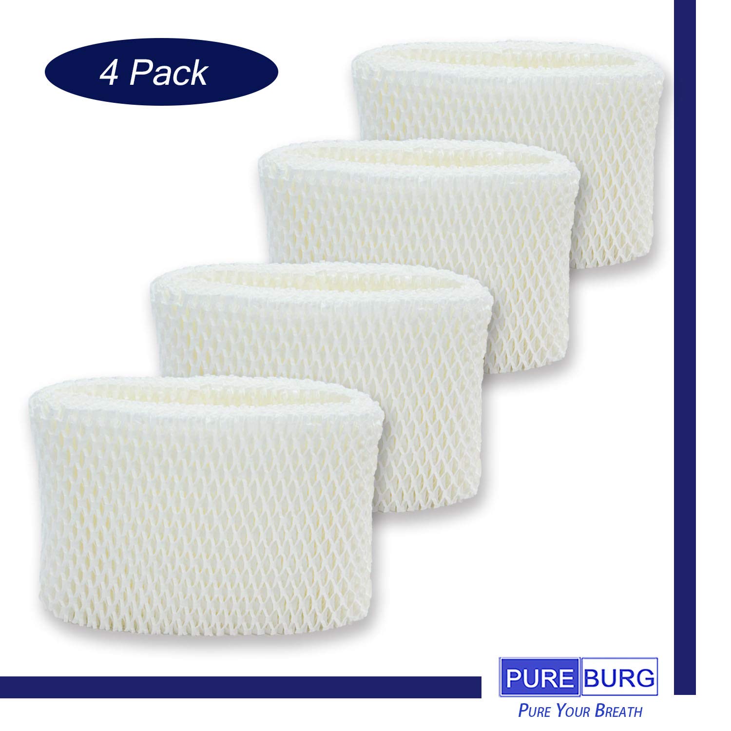 PUREBURG HAC-504 Humidifier Wick Replacement Filters Compatible with Honeywell HAC-504 HAC-504AW HAC504V1 Filter A Fits HCM-350 HEV355 HCM-710 HCM-315 HEV312 HCM-300 HCM-500 HCM-700 HCM-1000,4-Pack