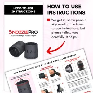 SnozzlePro Universal Hair Dryer Attachment Nozzle Adapter for Xtava Black Orchid Diffuser, Curly Hair Dryer Diffuser, Concentrator Nozzle Replacement, Fits Most Nozzle Diameters from 1.5” to 2.25”