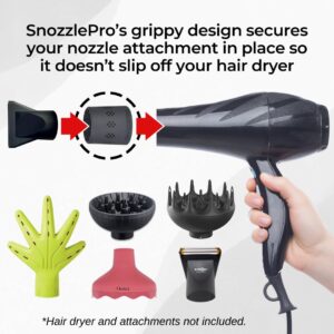 SnozzlePro Universal Hair Dryer Attachment Nozzle Adapter for Xtava Black Orchid Diffuser, Curly Hair Dryer Diffuser, Concentrator Nozzle Replacement, Fits Most Nozzle Diameters from 1.5” to 2.25”