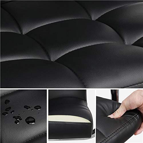 Yaheetech Desk Chairs/Office Chairs with Arms/Wheels for Teens/Students Modern Swivel Faux Leather Home Computer Black 2pcs