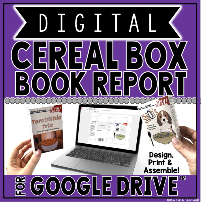 DIGITAL CEREAL BOX BOOK REPORT PROJECT FOR GOOGLE DRIVE™