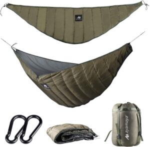 ultralight hammock underquilt for camping backpacking, ayamaya 3 season under quilt uq for single person hammock warm under blanket sleeping bag bottom insulation - hammock camping essential gears