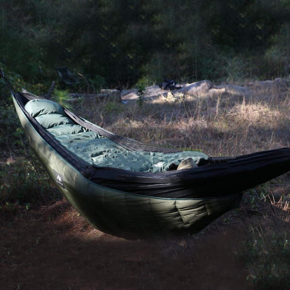 Ultralight Hammock Underquilt for Camping Backpacking, AYAMAYA 3 Season Under Quilt UQ for Single Person Hammock Warm Under Blanket Sleeping Bag Bottom Insulation - Hammock Camping Essential Gears