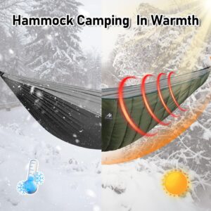 Ultralight Hammock Underquilt for Camping Backpacking, AYAMAYA 3 Season Under Quilt UQ for Single Person Hammock Warm Under Blanket Sleeping Bag Bottom Insulation - Hammock Camping Essential Gears