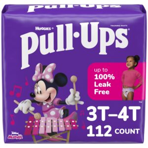 Pull-Ups Girls' Potty Training Pants, Size 3T-4T Training Underwear (32-40 lbs), 112 Count (4 Packs of 28)