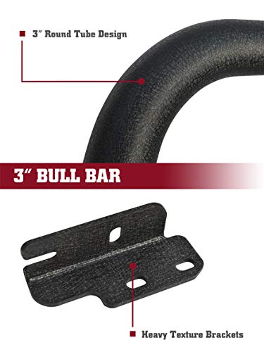 TAC Bull Bar Fits 2019-2023 Ford Ranger Truck Pickup 3” Texture Black Front Bumper Grille Guard Brush Guard Off Road Accessories