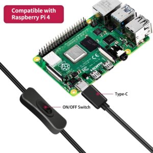 GeeekPi 18W 5V 3.6A Power Supply for Raspberry Pi 4/Orange Pi 5&5B, UL Listed Type C Power Supply with ON/Off Switch for Raspberry Pi 4 Model B 8GB/4GB/2GB/1GB, with a Micro USB Adapter for Pi 3B+/3B