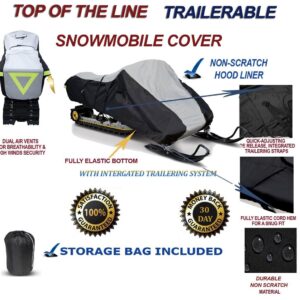 600 Denier Snowmobile trailerable Cover Compatible for The 2020-2020 Polaris Model 850 RMK Khaos (155 Track) snowmachine sled.