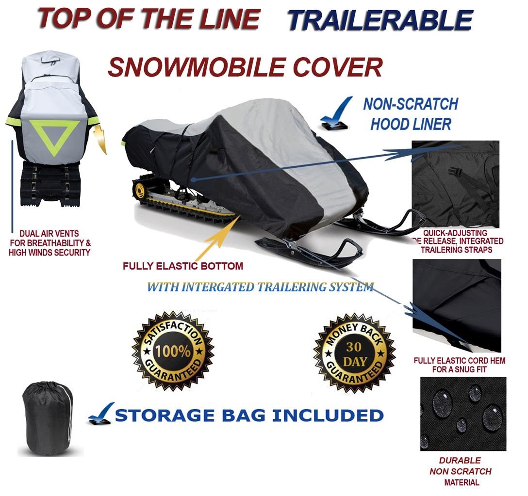 600 Denier Snowmobile trailerable Cover Compatible for The 2019-2019 Polaris Model 800 INDY XC 129 snowmachine sled.