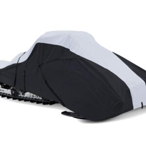 Full Fitment Snowmobile Cover Compatible for the Ski Doo Bombardier Backcountry X-RS 850 ETec 146model years 2020-2023. 600 Denier black and gray, trailerable.