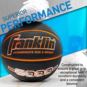 Franklin Sports 5000 Women's Basketball - 28.5" Girl's Basketball - Official Indoor Basketball - High School + College Game Ball - Air Pump Included