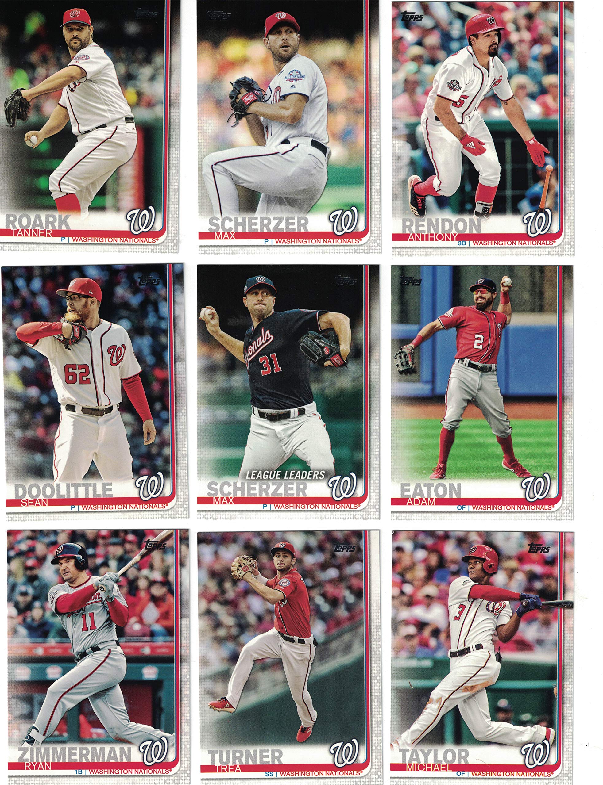 Washington Nationals/Complete 2019 Topps Series 1 and 2 Baseball Team Set! (19 Cards) Includes 5 bonus Nationals Cards!