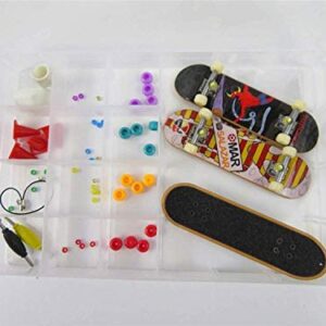 Nuoyi DIY Fingerboard Toy with Nuts Trucks Tool Kit Basic Bearing Wheels Obstacles All Packaged in Plastic Box
